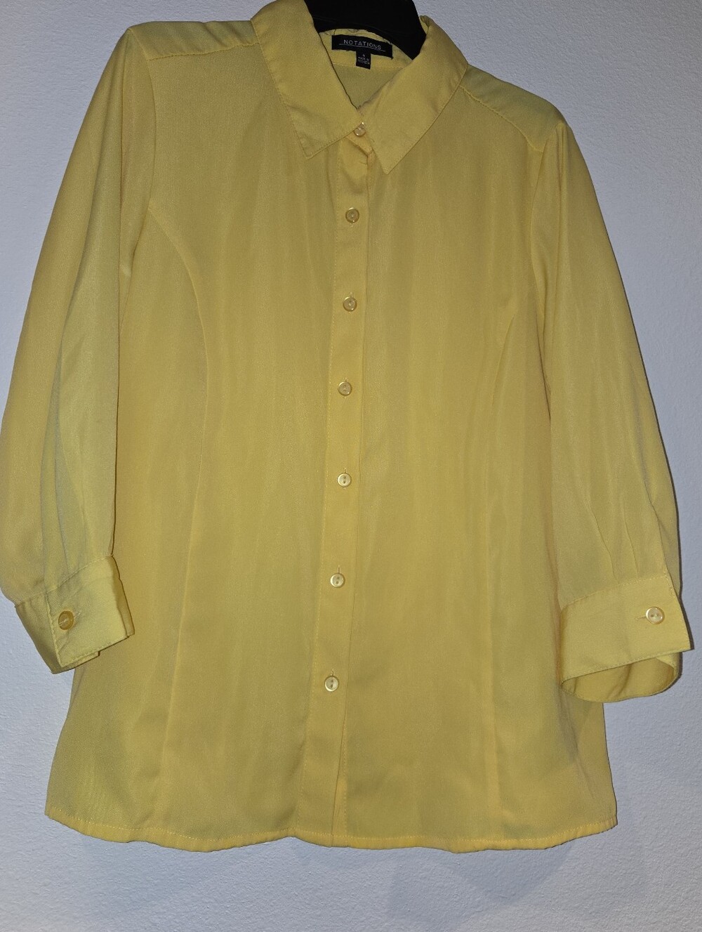 Notations Yellow Button-Down Blouse